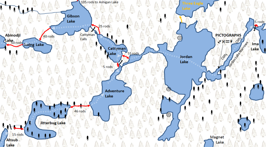 Cattyman Lake Map - BWCA