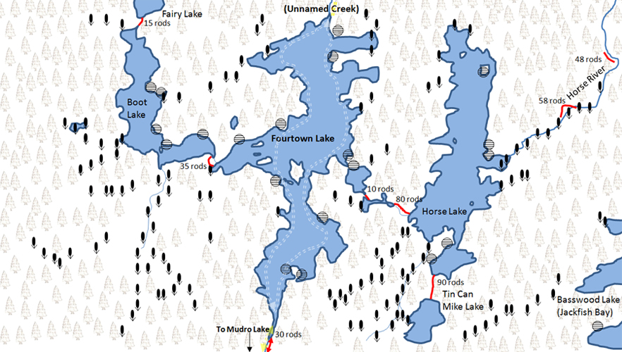 Fourtown Lake Map - BWCA
