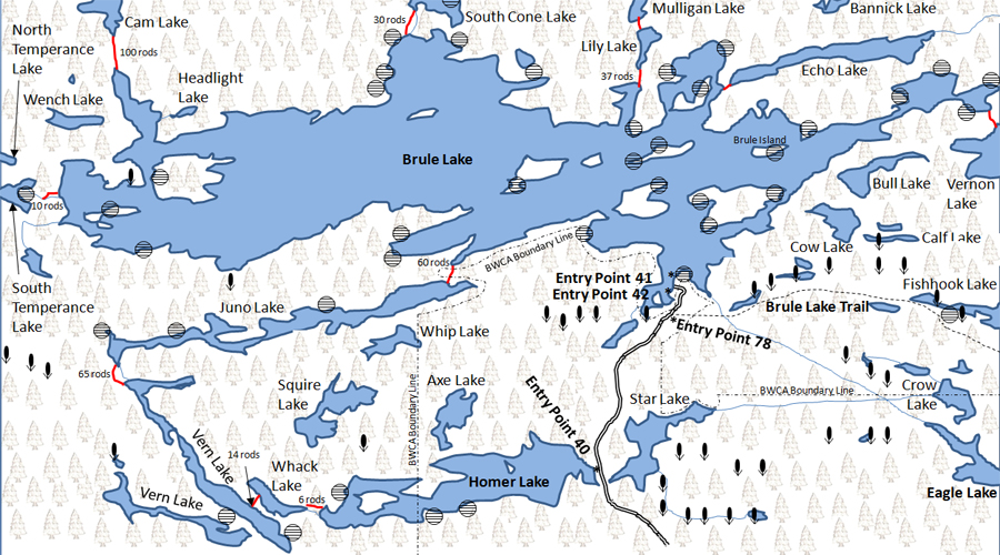Entry Point 41 - Brule Lake Map BWCA