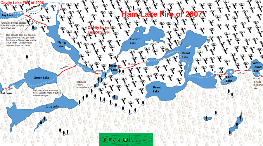 Brant Lake Map in the BWCA