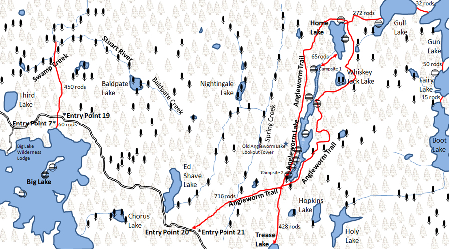 Angleworm Lake Map BWCA
