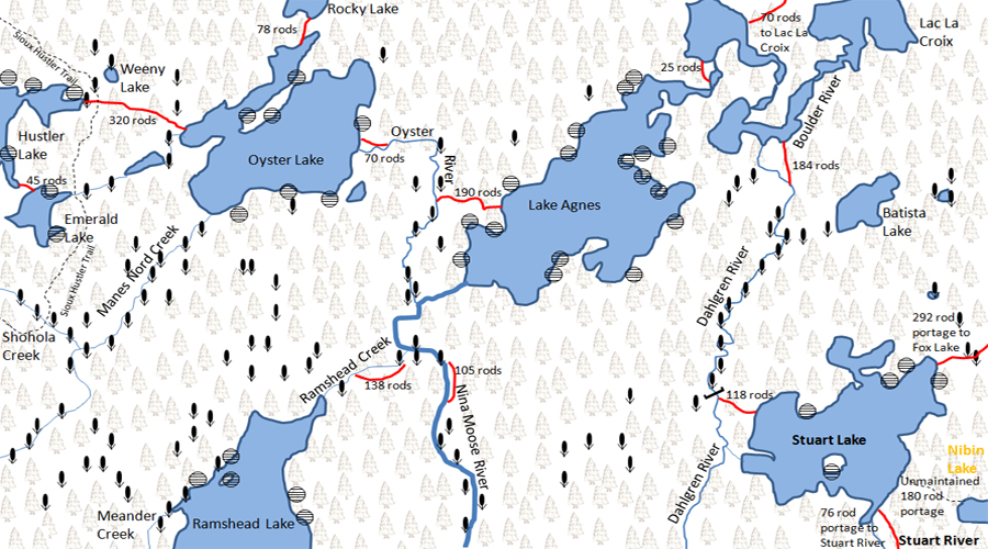 Stuart Lake Map BWCA