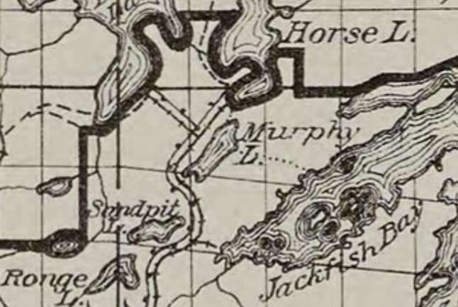 Old map of Tin Can Mike Lake