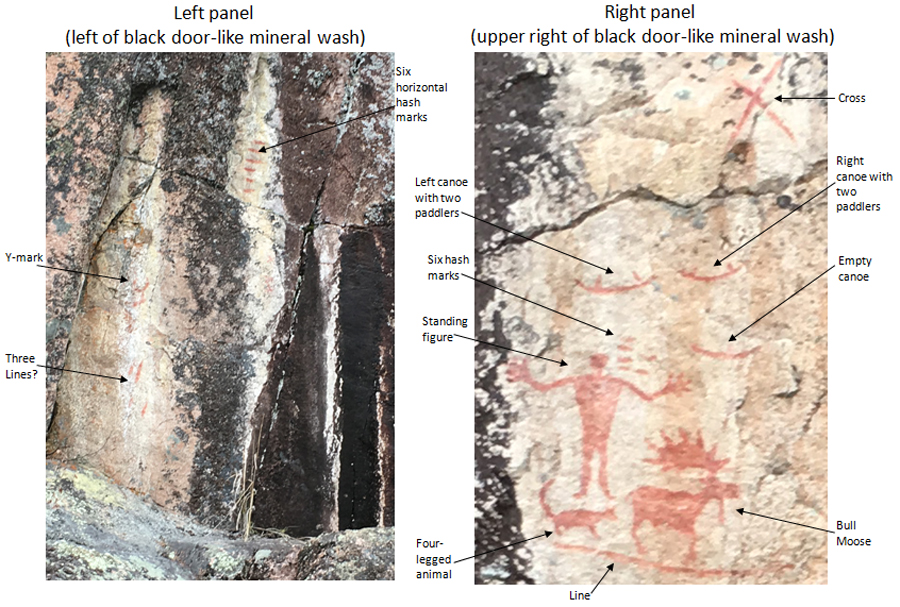 Labeled North Hegman Lake Pictographs
