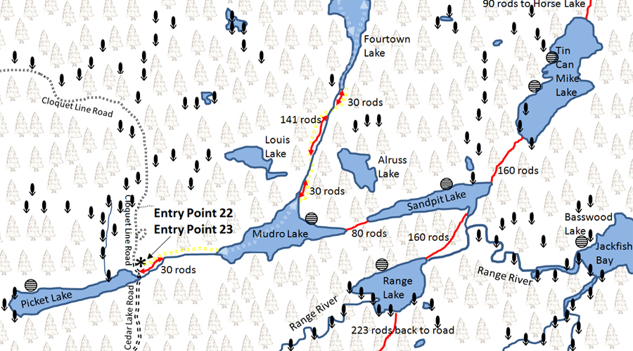 Entry Point 22 - Mudro Lake Map BWCA