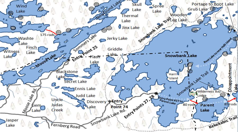 Entry Point 27 - Snowbank Lake Map BWCA