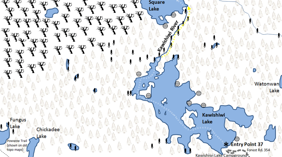 Entry Point 37 - Kawishiwi Lake Map BWCA