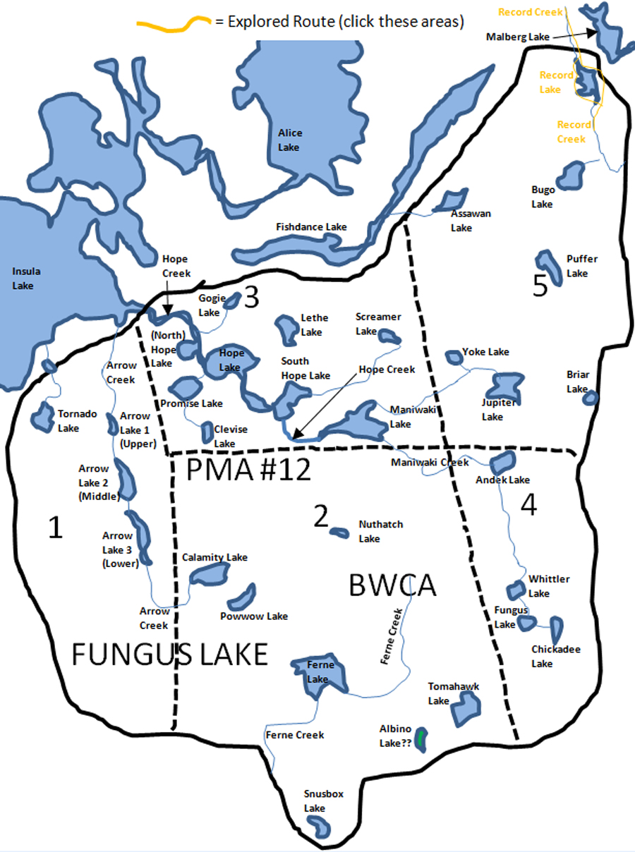Fungus Lake PMA Map BWCA
