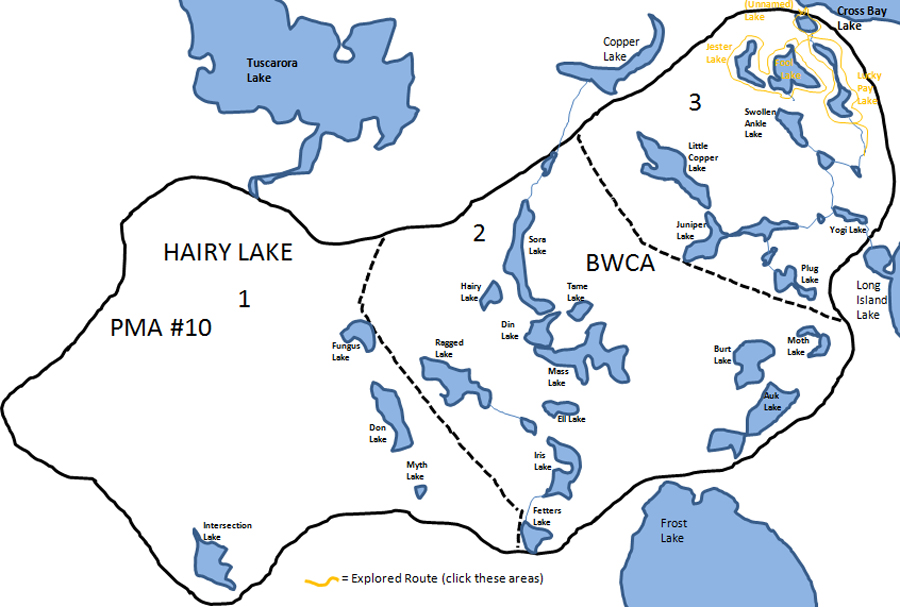 Hairy Lake PMA Map BWCA